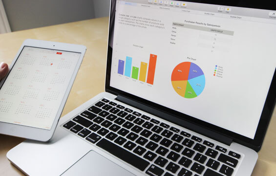 Operations dashboard on a laptop during a review session